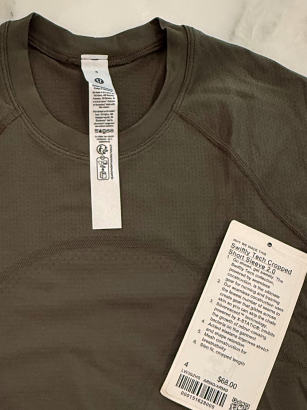 Swiftly Tech Cropped Short Sleeve 2.0, Army Green
